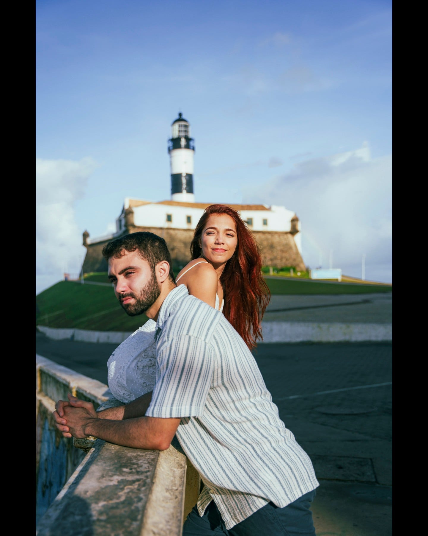 Ensaio de casal no Farol da Barra, em Salvador